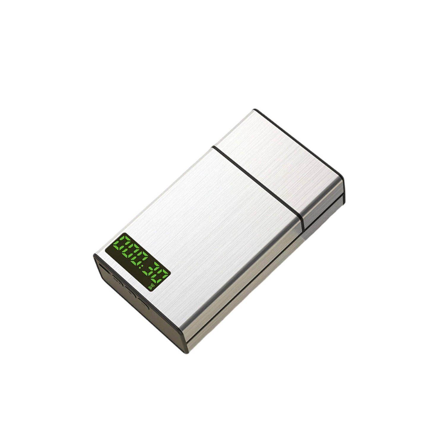 Smart Cigarette Case, Smoking Cessation Aid, Aluminum Alloy Timer and Lock Case, 20 Slim Cigarettes,Silver