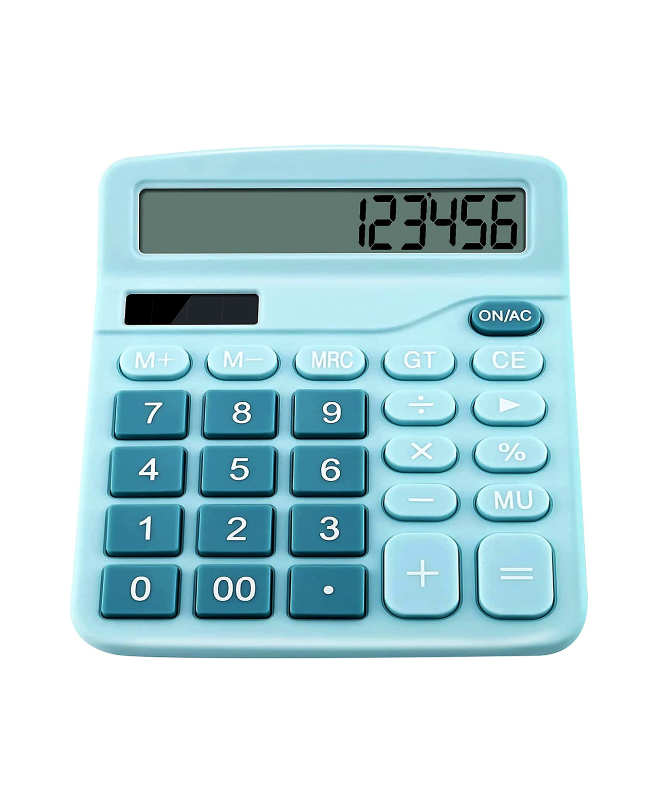12-Digit Dual Solar Battery Calculators with Large LCD Display, Office Calculator with Large Buttons (Blue)