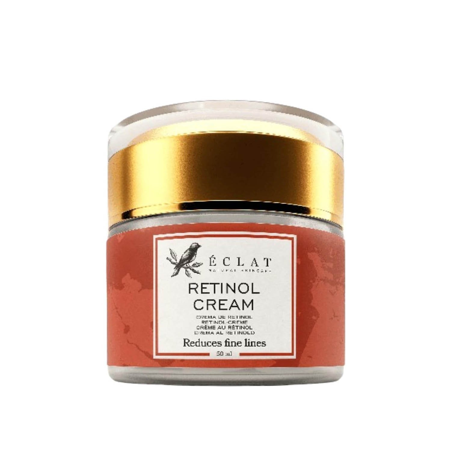 E-C-L-A-T Retinol Cream, Reduce Fine Lines & Wrinkles - 2.5% Retinol and Hyaluronic Acid, Intense Hydration, 50ml
