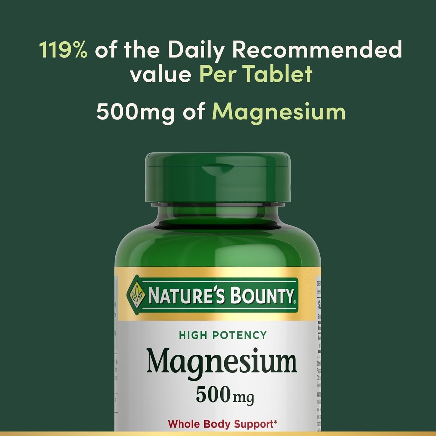 Nature's Bounty Magnesium Supplements - Magnesium 500 Mg, 200 Count (Pack of 1)