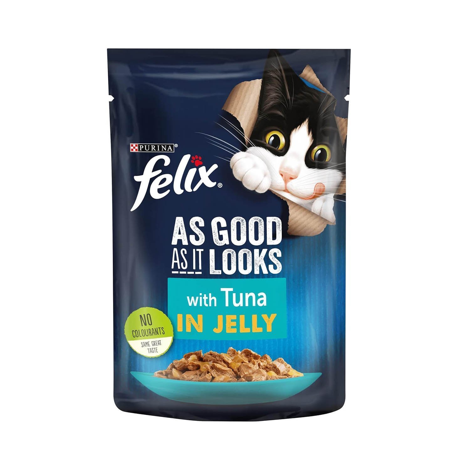 Felix As Good As It Looks Adult Wet Cat Food Tuna in Jelly 20 x 100g Pouches
