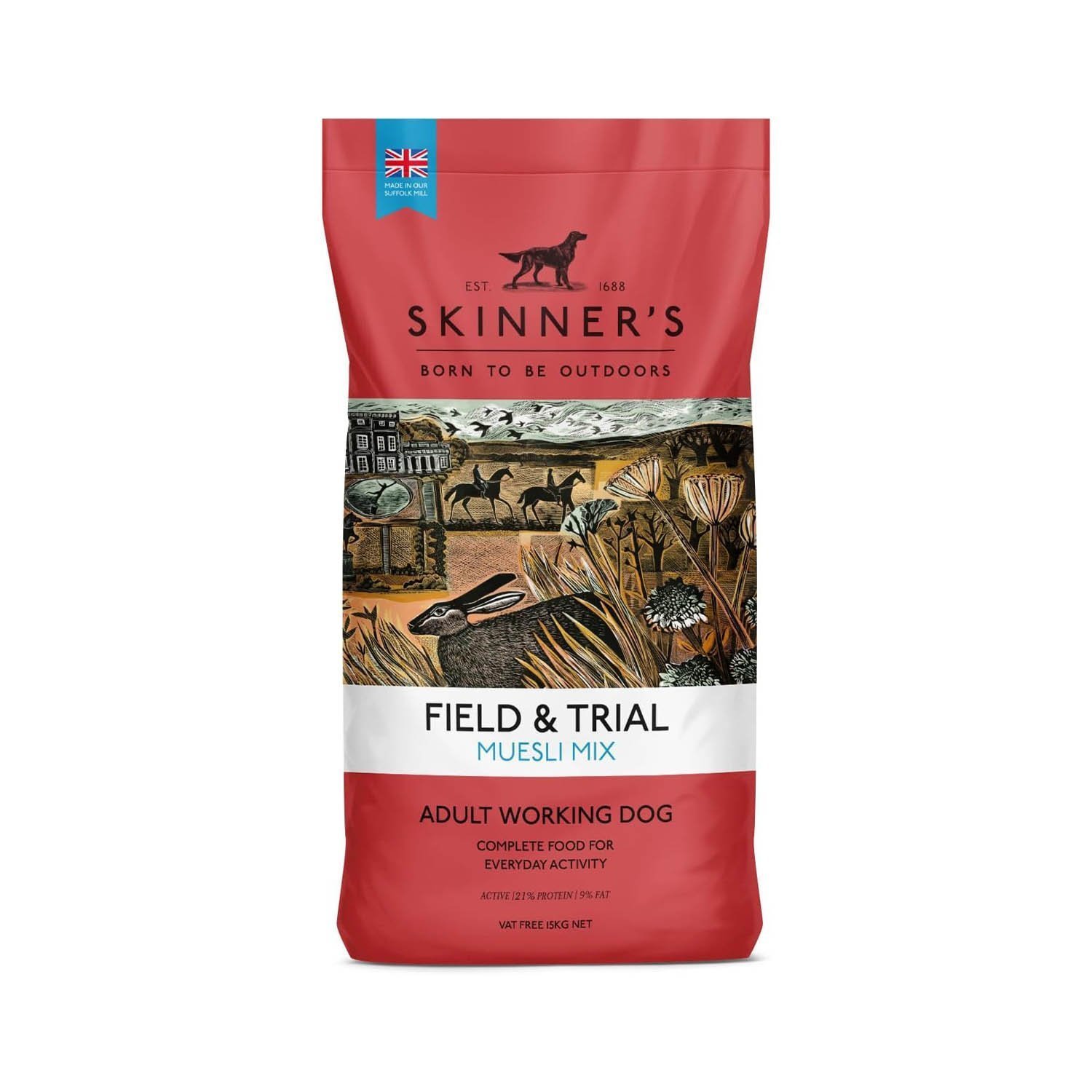 Skinner's Field & Trial Muesli Mix - Complete Dry Adult Dog Food, For Fussy Eaters, Mixed Kibble for Variety, 15kg